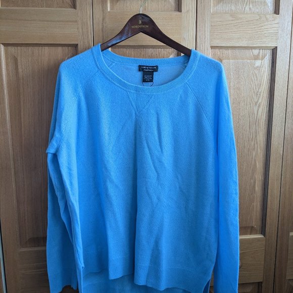 NWT Lord & Taylor Light blue 100% cashmere SZ L - Picture 6 of 9